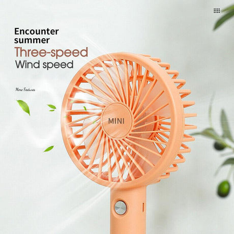 Mini Portable Hand-held Desk Fan Cooling Cooler USB Air Rechargeable 3 Speed