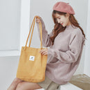 Women Corduroy Applique Tote Bags Handbag Messenger Canvas Shoulder Bag Travel