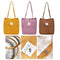 Women Corduroy Applique Tote Bags Handbag Messenger Canvas Shoulder Bag Travel