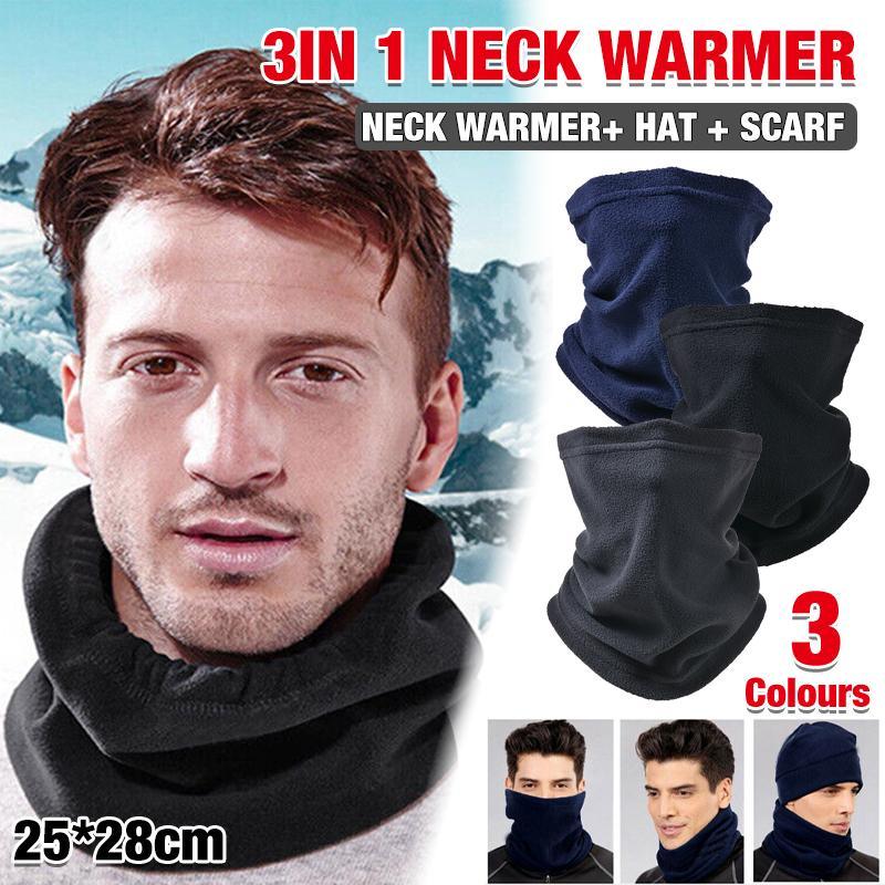 Winter Warm Fleece Snood Scarf Neck Warmer Beanie Hat Ski Balaclava Men Women