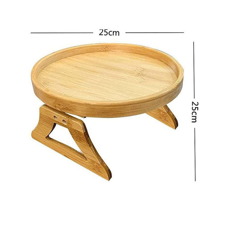 Wooden Sofa Foldable Tray Clip-on Sofa Armrest Tray Coffee Drink Snacks Holder