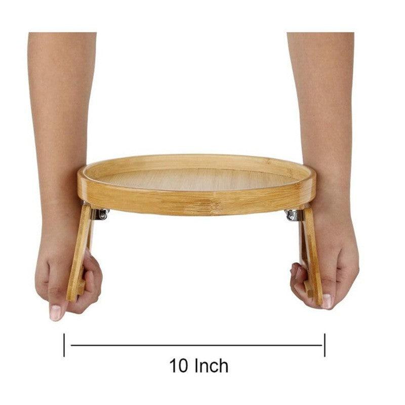 Wooden Sofa Foldable Tray Clip-on Sofa Armrest Tray Coffee Drink Snacks Holder