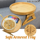 Wooden Sofa Foldable Tray Clip-on Sofa Armrest Tray Coffee Drink Snacks Holder