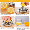 Stainless Steel Fruit Lemon Citrus Orange Juicer /Manual Press Squeezer OZ