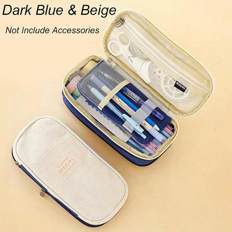 Zipper Pencil Case Pen Bag Organizer School Office Cosmetic Stationery Storage