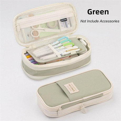 Zipper Pencil Case Pen Bag Organizer School Office Cosmetic Stationery Storage