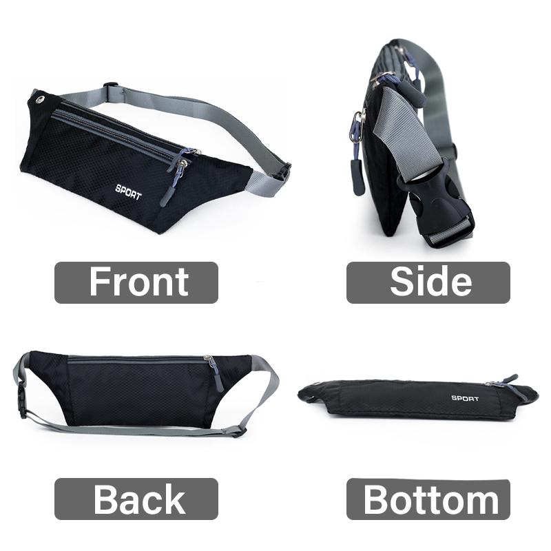 Waterproof Running Belt Bum Bag Travel Waist Bags Money Zip Pouch Sports Wallet