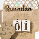 Wooden Eid Ramadan Countdown Calendar Ornament DIY Wood Crafts Party Decor