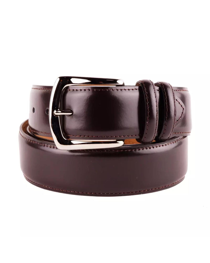 Genuine Smooth Brown Calfskin Belt with Brass Buckle 115 cm Men