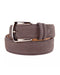 Genuine Grey Suede Calfskin Belt with Brass Buckle 115 cm Men