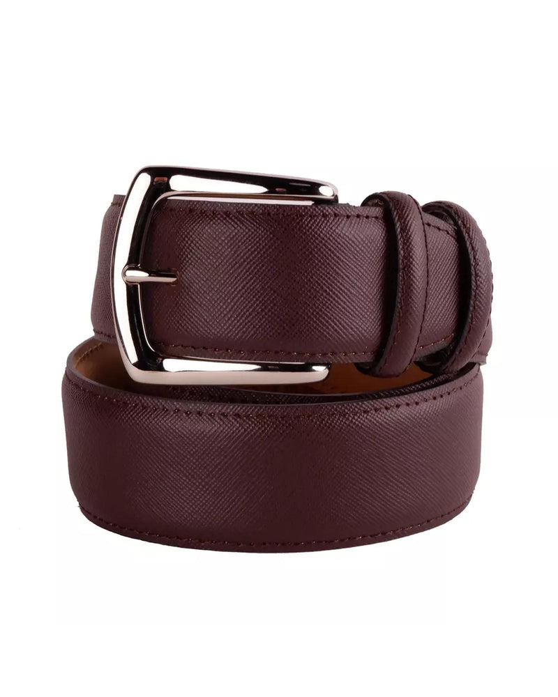 Genuine Saffiano Calfskin Belt with Brass Buckle 115 cm Men