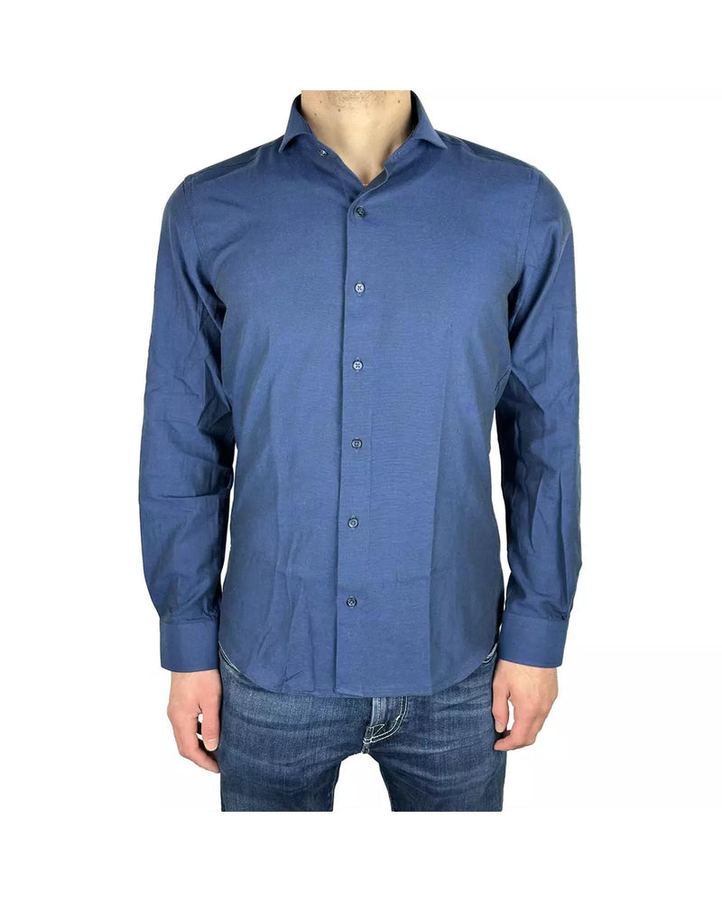 Blue Milano Oxford Shirt 42 IT Men