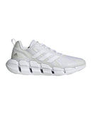 White Leatherette and Mesh Running Shoes - 10 US