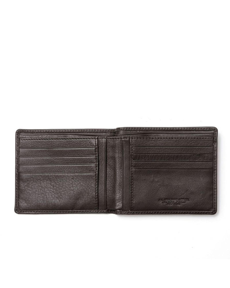 Integrated Anti RFID Dark Brown Leather Wallet One Size Men