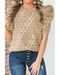 Azura Exchange Lace Bubble Sleeve Top - L