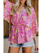 Azura Exchange Floral Print Surplice Boho Blouse - XL