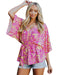 Azura Exchange Floral Print Surplice Boho Blouse - XL