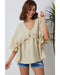 Azura Exchange Draped Batwing Sleeve Ruffle Top - XL