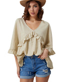 Azura Exchange Draped Batwing Sleeve Ruffle Top - XL