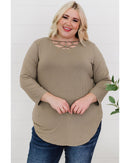 Azura Exchange Cut Out Neckline Plus Size Top - 1X