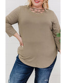 Azura Exchange Cut Out Neckline Plus Size Top - 2X