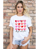 Azura Exchange Hearts Letter Print Short Sleeve T-shirt - XL