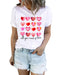 Azura Exchange Hearts Letter Print Short Sleeve T-shirt - XL