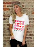 Azura Exchange Hearts Letter Print Short Sleeve T-shirt - XL