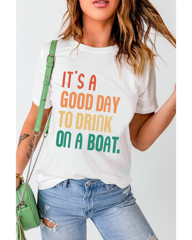 Azura Exchange Good Day Boat Letters T-Shirt - L