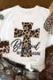 Azura Exchange Leopard Cross Graphic Print T-Shirt - XL