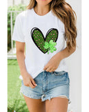 Azura Exchange Leopard Heart Shaped Print Crewneck Graphic Tee