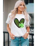 Azura Exchange Leopard Heart Shaped Print Crewneck Graphic Tee