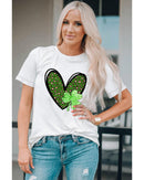 Azura Exchange Leopard Heart Shaped Print Crewneck Graphic Tee