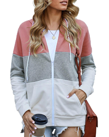 Azura Exchange Color Block Drawstring Hoodie - L