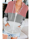 Azura Exchange Color Block Drawstring Hoodie - L