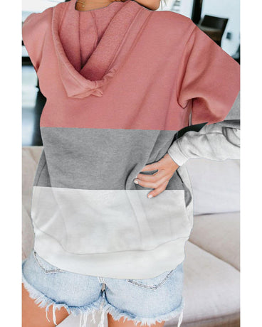 Azura Exchange Color Block Drawstring Hoodie - L