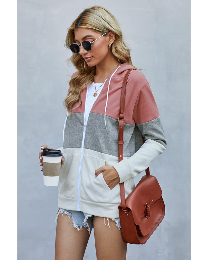 Azura Exchange Color Block Drawstring Hoodie - L