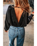 Azura Exchange Acid Wash Open Back Sweatshirt - L