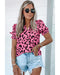 Azura Exchange Leopard Bubble Sleeve Blouse - 2XL