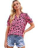 Azura Exchange Leopard Bubble Sleeve Blouse - 2XL