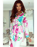 Azura Exchange Floral Print Lace-up Tunic Shirt - XL