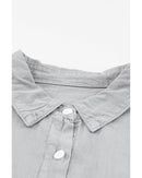 Azura Exchange Denim Shirt with Turn-down Collar - L