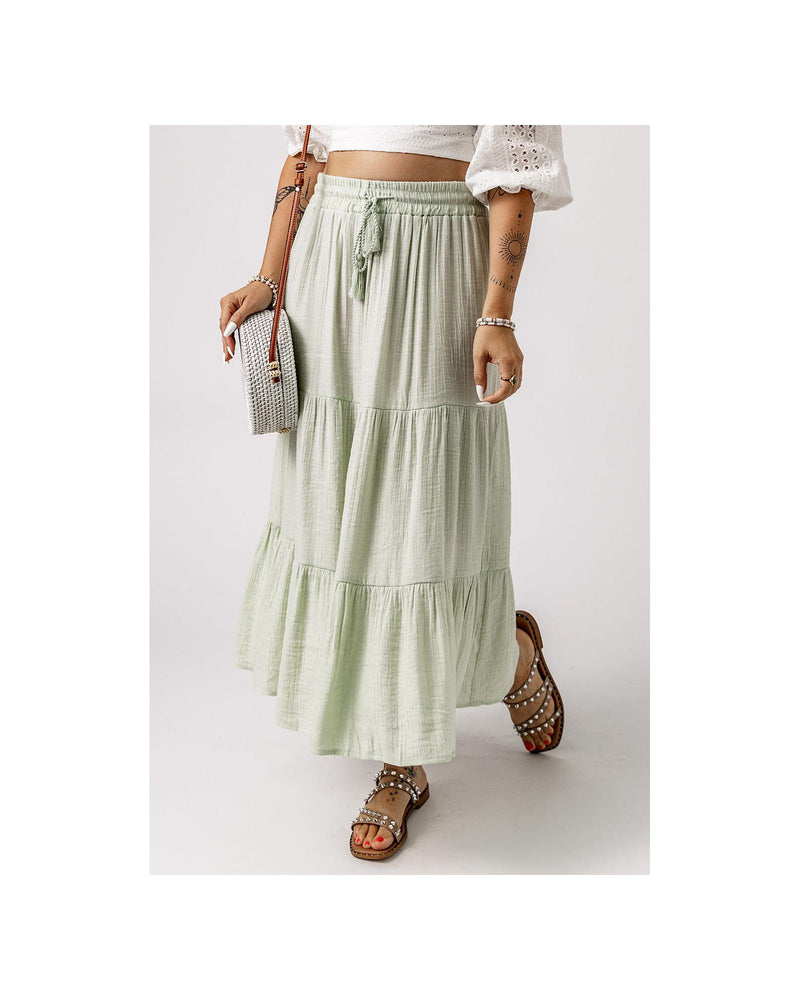 Azura Exchange High Waist Tiered Long Skirt - M