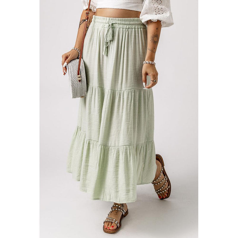 Azura Exchange High Waist Tiered Long Skirt - XL