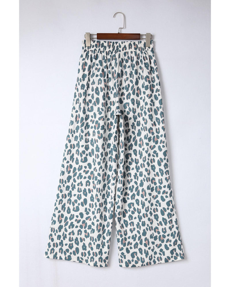 Azura Exchange Leopard Print Wide Leg Pants - L