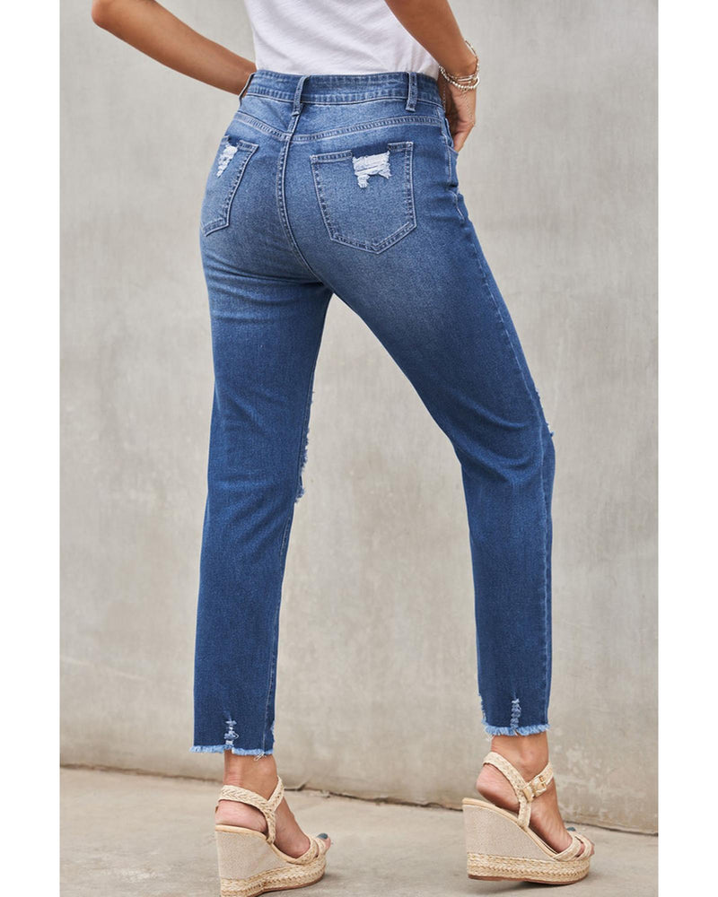 Azura Exchange Distressed Boyfriend Denim Pants - M