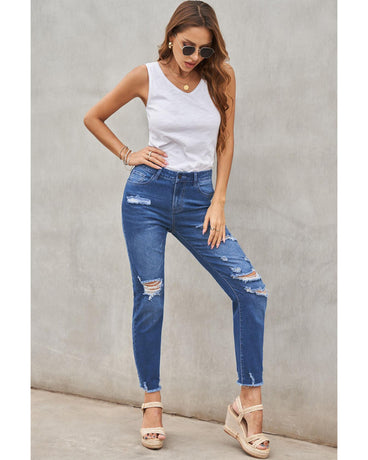 Azura Exchange Distressed Boyfriend Denim Pants - M