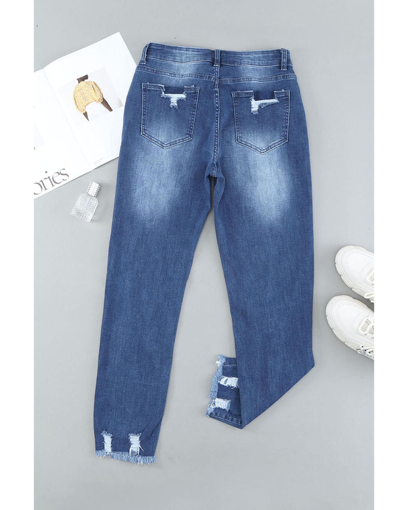 Azura Exchange Distressed Boyfriend Denim Pants - M