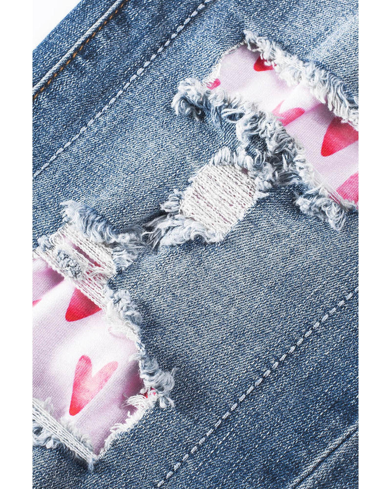 Azura Exchange Heart Patchwork Jeans - 8 US