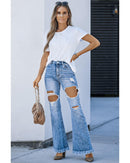 Azura Exchange Distressed Flare Leg Jeans - 14 US